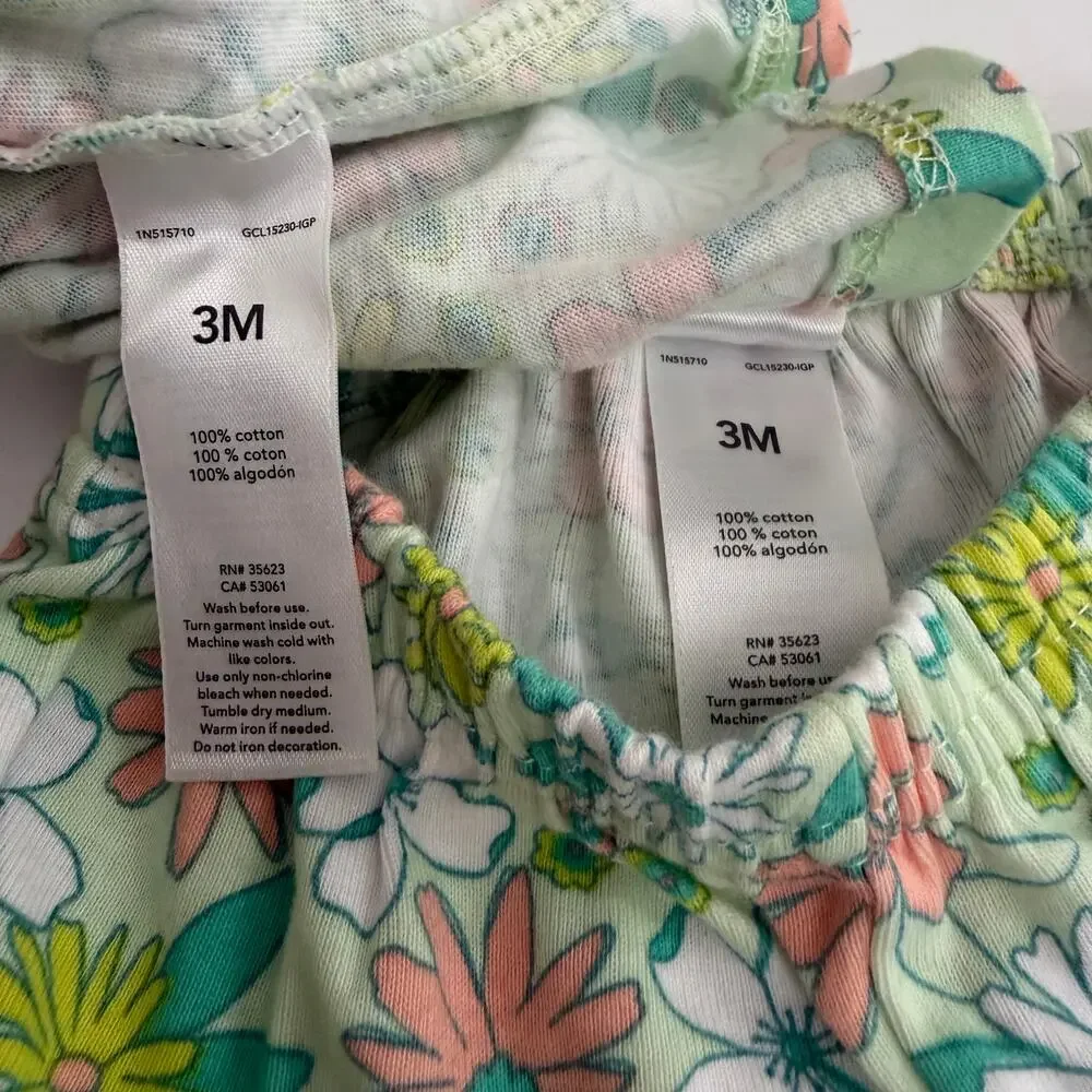 Carter's Just One You 2-piece tiered tank top and bloomer set green floral print